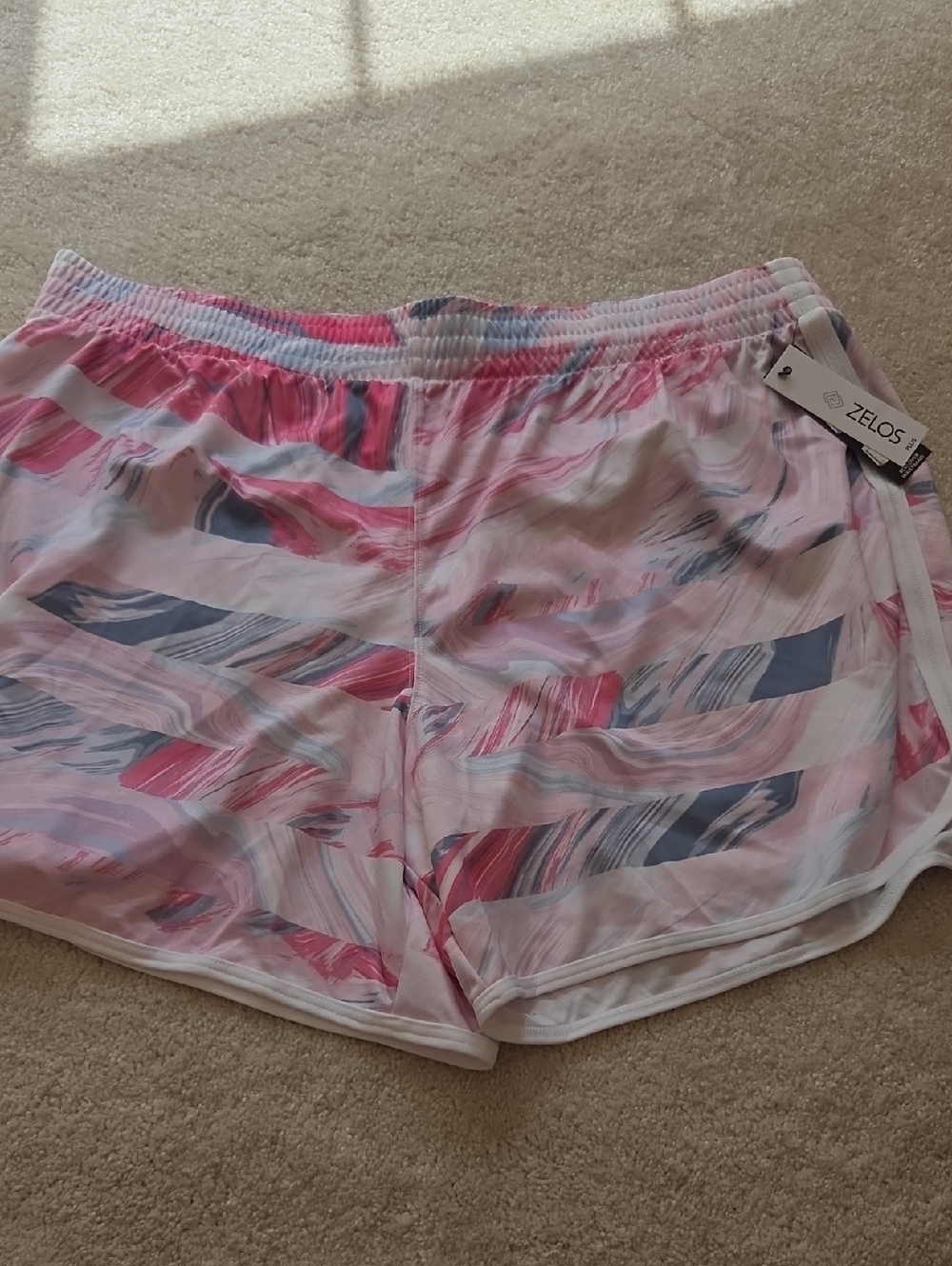 Zelos Pink Brushstroke Athletic Shorts